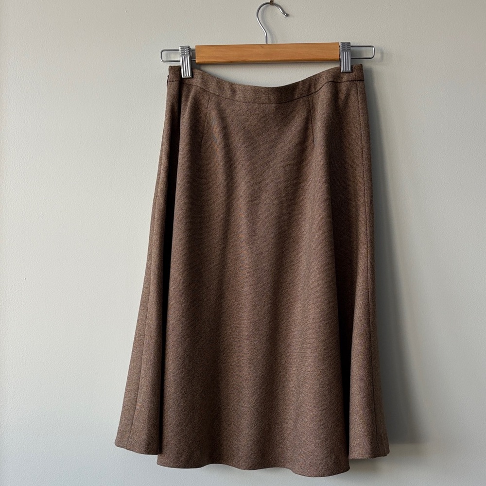 Classic A-Line Wool Skirt in Fawn Brown - Picture 2 of 5